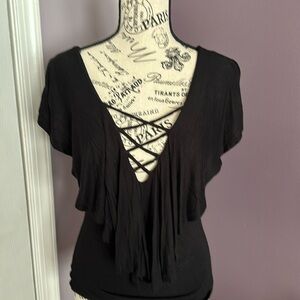 Stretchy cotton top size Small Blk